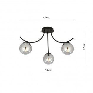 Plafonnier Barino Graphite (3 lumieres)