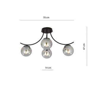 Plafonnier Barino Graphite (4 lumieres)
