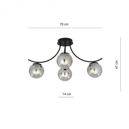 Plafonnier Barino Graphite (4 lumieres)