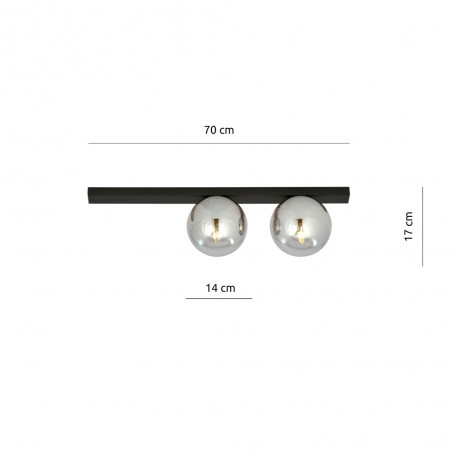 Plafonnier Enca Graphite (2 lumieres)