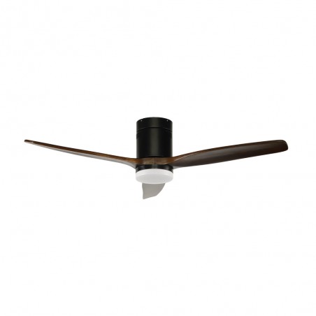 Ventilateur de plafond LED Won Noir+Bois CCT (15W)