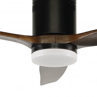 Ventilateur de plafond LED Won Noir+Bois CCT (15W)
