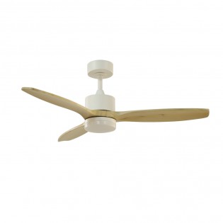 Ventilateur de plafond LED Nare Blanc+Bois CCT (22W)