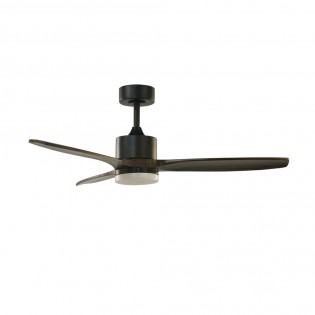 Ventilateur de plafond LED Nare Noir+Bois CCT (22W)