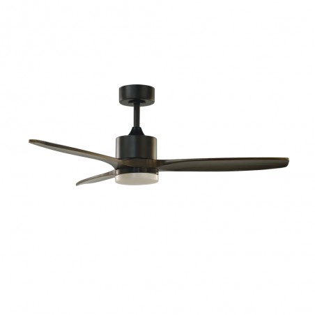 Ventilateur de plafond LED Nare Noir+Bois CCT (22W)