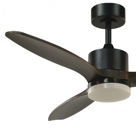 Ventilateur de plafond LED Nare Noir+Bois CCT (22W)