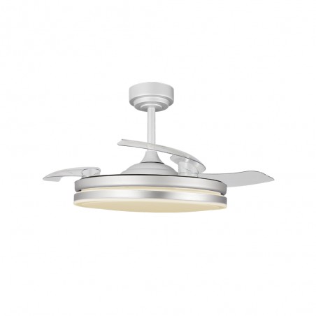Ventilateur LED pales rétractables Perla Gris CCT Dim (72W)