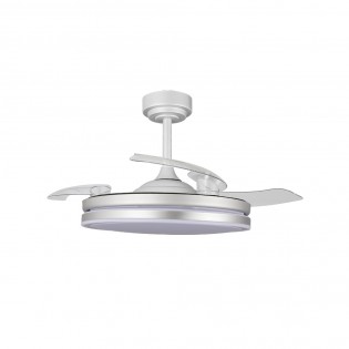 Ventilateur LED pales rétractables Perla Gris CCT Dim (72W)