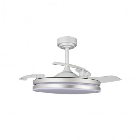 Ventilateur LED pales rétractables Perla Gris CCT Dim (72W)