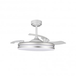 Ventilateur LED pales rétractables Perla Gris CCT Dim (72W)
