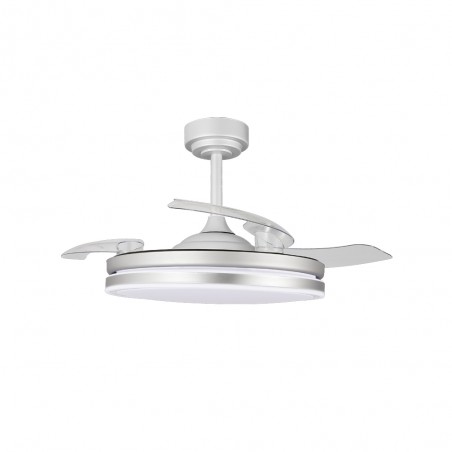 Ventilateur LED pales rétractables Perla Gris CCT Dim (72W)
