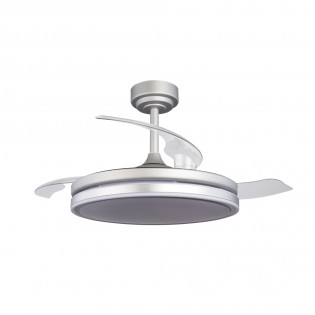 Ventilateur LED pales rétractables Perla Gris CCT Dim (72W)