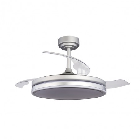 Ventilateur LED pales rétractables Perla Gris CCT Dim (72W)
