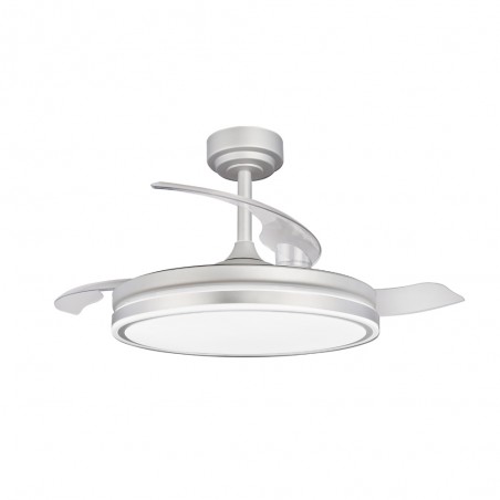 Ventilateur LED pales rétractables Perla Gris CCT Dim (72W)