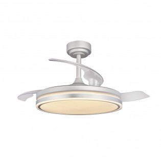 Ventilateur LED pales rétractables Perla Gris CCT Dim (72W)