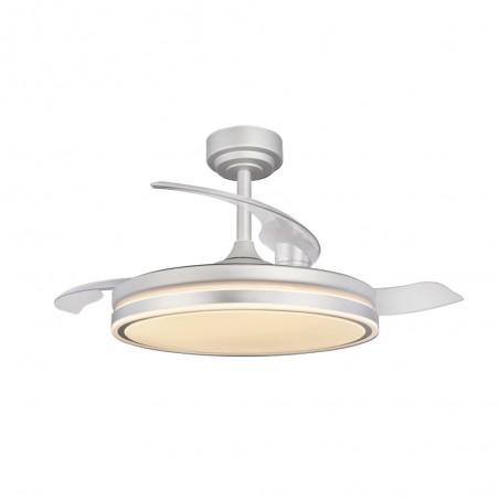 Ventilateur LED pales rétractables Perla Gris CCT Dim (72W)