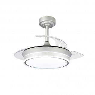 Ventilateur LED pales pliantes Perla Mini Gris CCT Dim (46W)