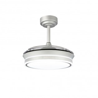 Ventilateur LED pales pliantes Perla Mini Gris CCT Dim (46W)