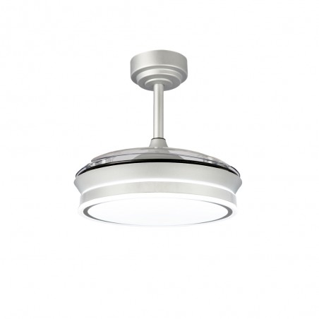 Ventilateur LED pales pliantes Perla Mini Gris CCT Dim (46W)