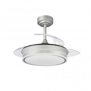 Ventilateur LED pales pliantes Perla Mini Gris CCT Dim (46W)