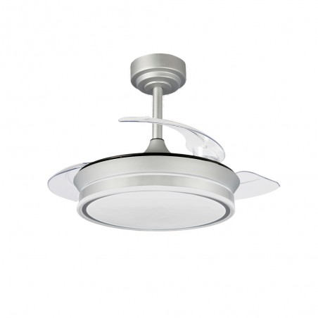 Ventilateur LED pales pliantes Perla Mini Gris CCT Dim (46W)