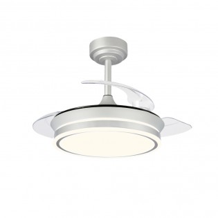 Ventilateur LED pales pliantes Perla Mini Gris CCT Dim (46W)