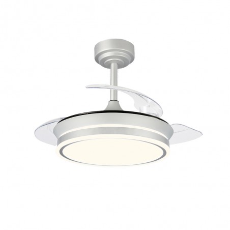 Ventilateur LED pales pliantes Perla Mini Gris CCT Dim (46W)