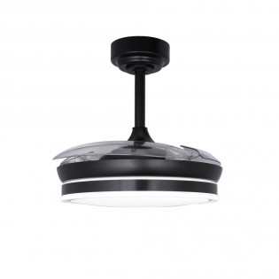 Ventilateur LED pales pliantes Perla Mini Noir CCT Dim (46W)