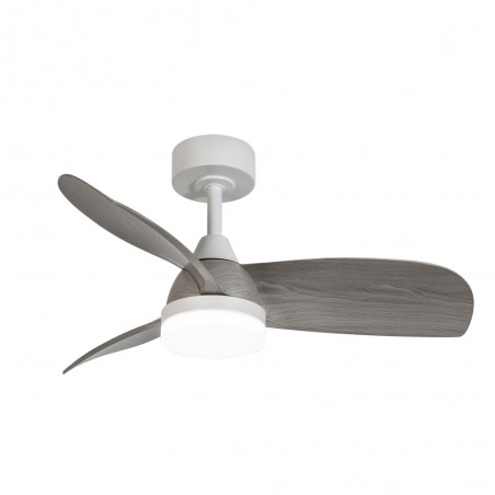 Ventilateur de plafond LED Borse Blanc+Cendré CCT Dim (18W)