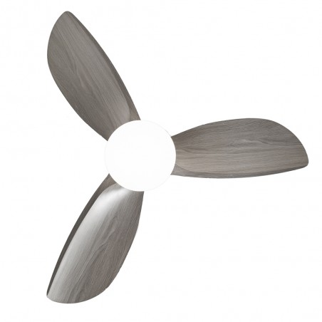 Ventilateur de plafond LED Borse Blanc+Cendré CCT Dim (18W)