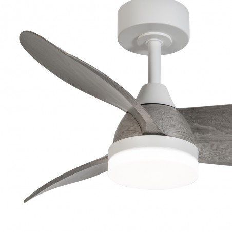 Ventilateur de plafond LED Borse Blanc+Cendré CCT Dim (18W)