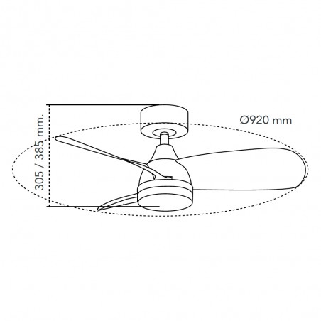 Ventilateur de plafond LED Borse Blanc+Hêtre CCT Dim (18W)