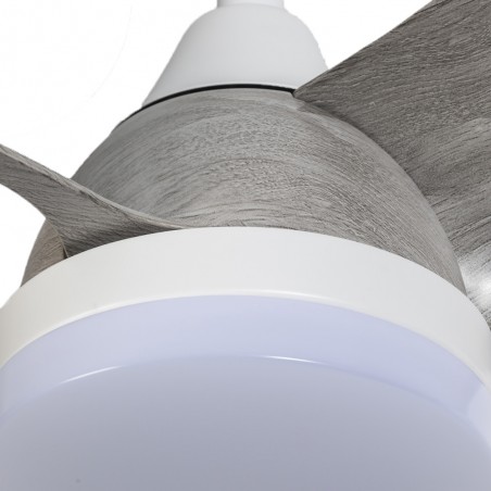Ventilateur de plafond LED Borse Mini Blanc+Cendre CCT Dim (18W)