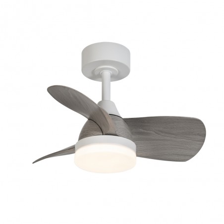 Ventilateur de plafond LED Borse Mini Blanc+Cendre CCT Dim (18W)