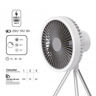 Ventilateur de table portable à batterie LED Sentry (5.5W)
