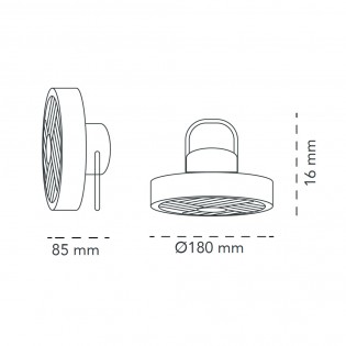 Ventilateur de table portable à batterie LED Willy (5.5W)