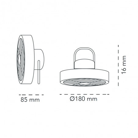 Ventilateur de table portable à batterie LED Willy (5.5W)