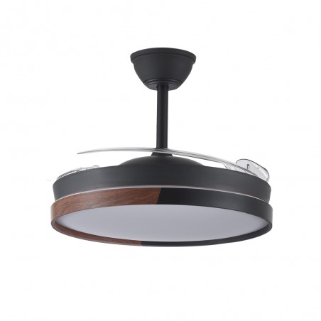 Ventilateur LED pales pliantes Arpino Noir CCT Dim (45W)