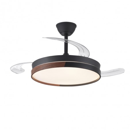 Ventilateur LED pales pliantes Arpino Noir CCT Dim (45W)