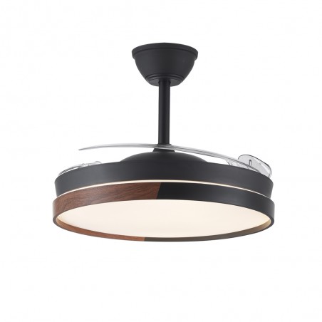 Ventilateur LED pales pliantes Arpino Noir CCT Dim (45W)