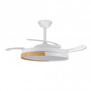 Ventilateur LED pales pliantes Arpino blanc CCT Dim (45W)