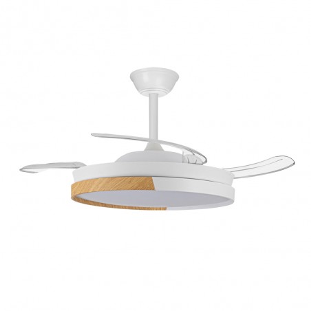 Ventilateur LED pales pliantes Arpino blanc CCT Dim (45W)