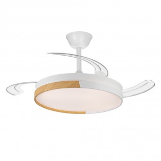 Ventilateur LED pales pliantes Arpino blanc CCT Dim (45W)