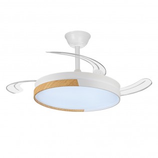 Ventilateur LED pales pliantes Arpino blanc CCT Dim (45W)