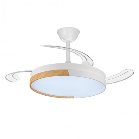 Ventilateur LED pales pliantes Arpino blanc CCT Dim (45W)