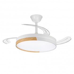 Ventilateur LED pales pliantes Arpino blanc CCT Dim (45W)