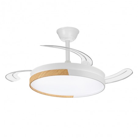 Ventilateur LED pales pliantes Arpino blanc CCT Dim (45W)