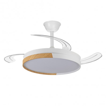 Ventilateur LED pales pliantes Arpino blanc CCT Dim (45W)