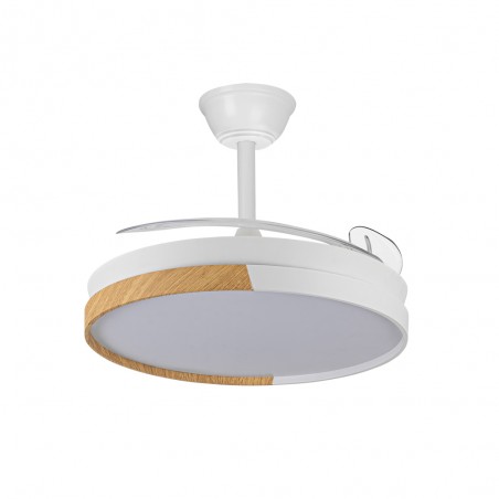 Ventilateur LED pales pliantes Arpino blanc CCT Dim (45W)
