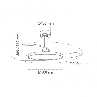Ventilateur LED pales rétractables Carpi CCT Dim (36W)
